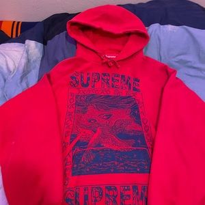 supreme red dove hoodie